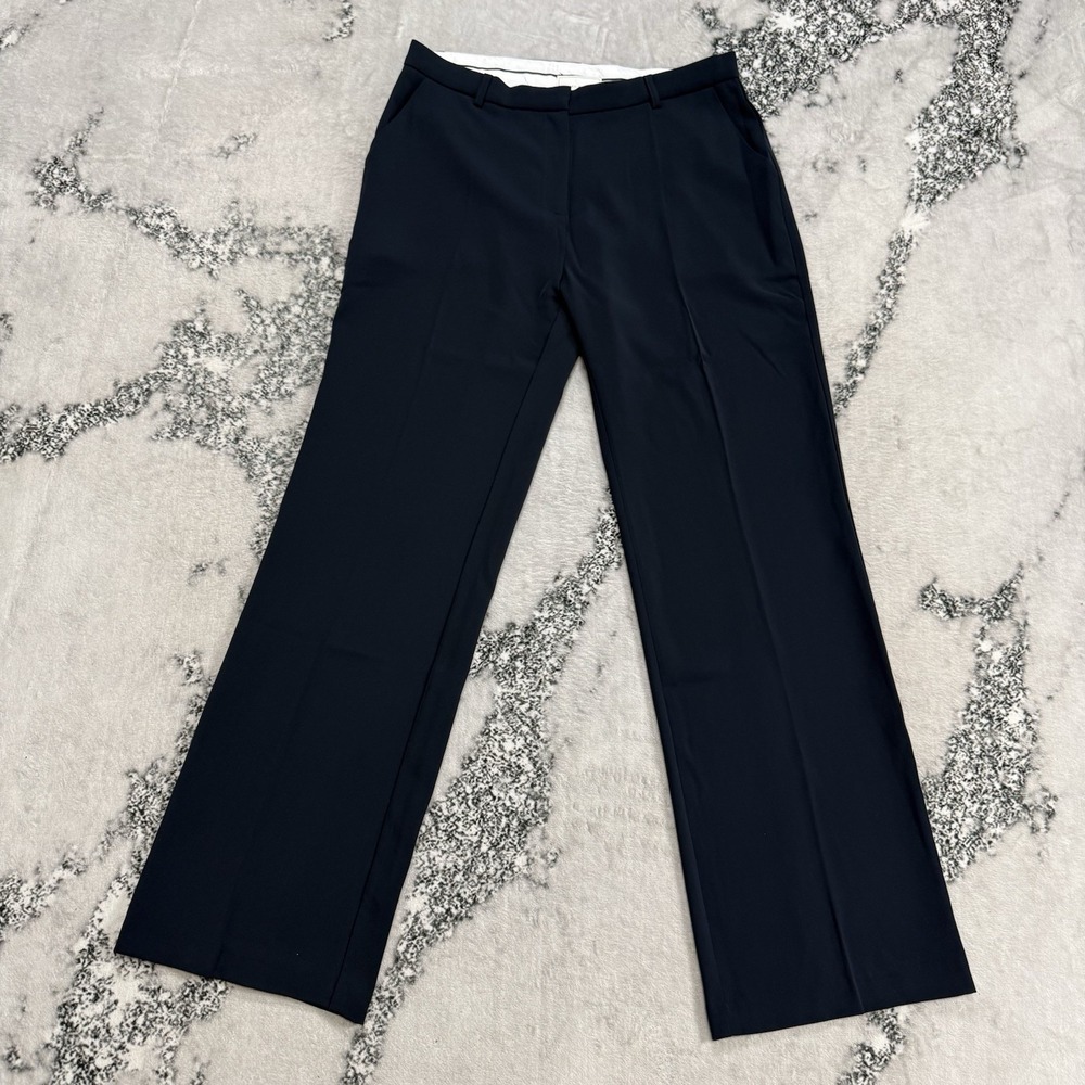Neo Noir Konstatina Pants Womens 42 Navy Straight Leg Dress Trousers Workwear